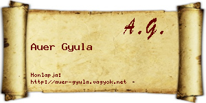 Auer Gyula névjegykártya