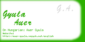 gyula auer business card